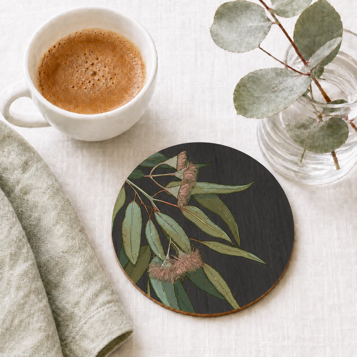 Hanging Eucalyptus Australian Floral Coaster