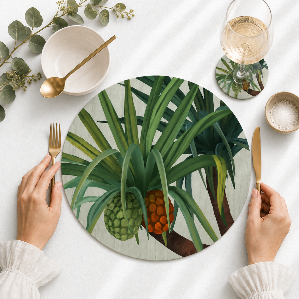 Australian Pandanus Native Round Placemats – Set of 4,6 or 8