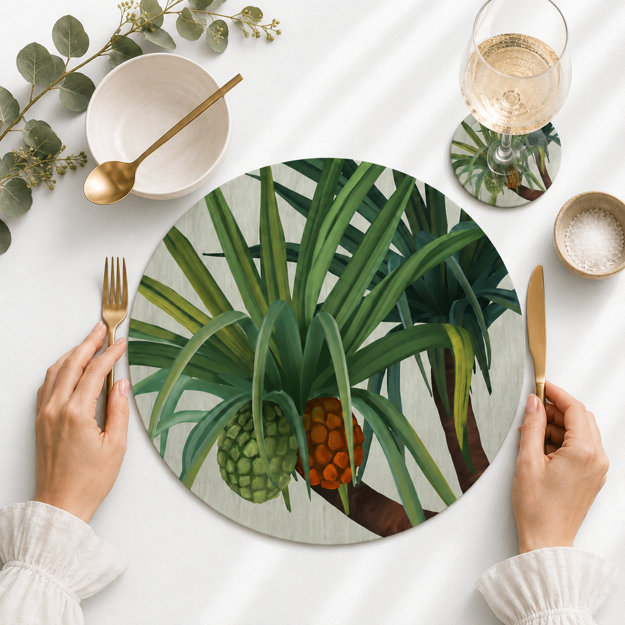 Australian Pandanus Native Round Placemats – Set of 4,6 or 8