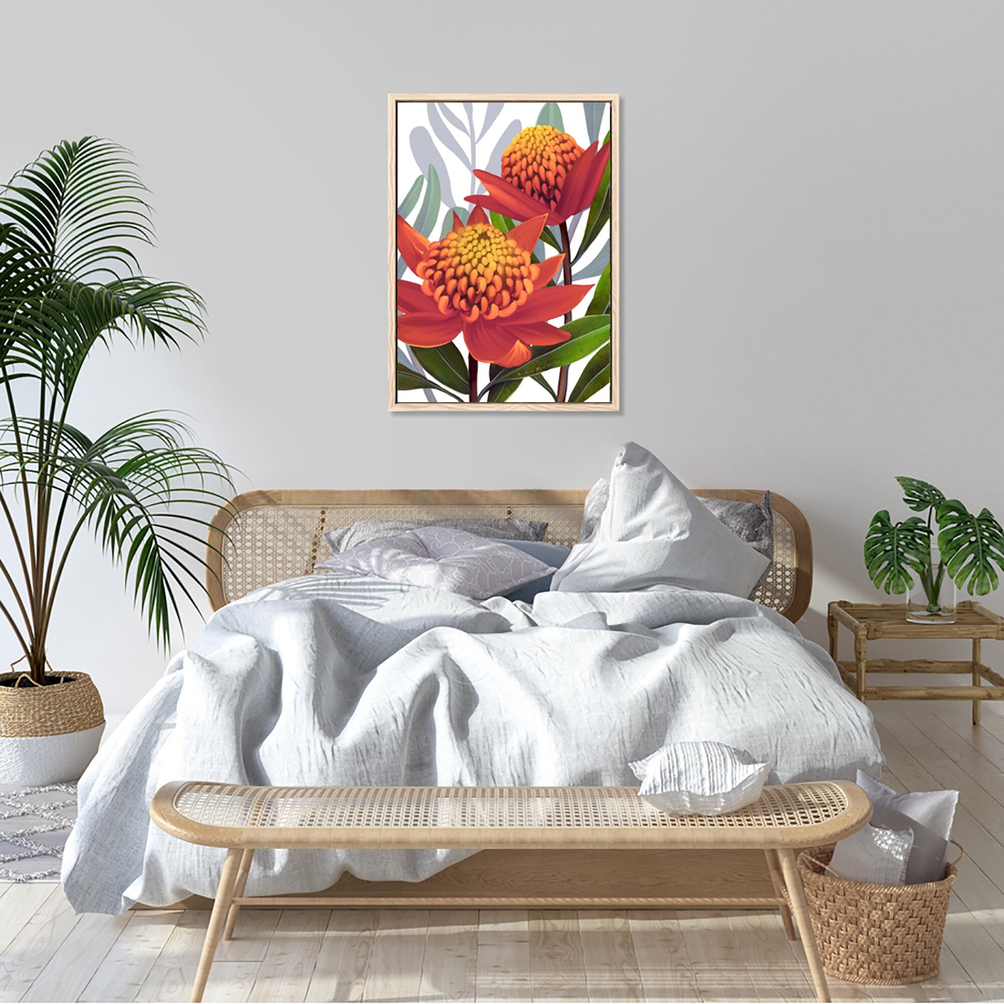 Beacon of the Bush – Tangerine Waratah Australian Botanical Digital Art Print