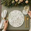 Eucalyptus Song Australian Native Round Placemats – Set of 4,6 or 8