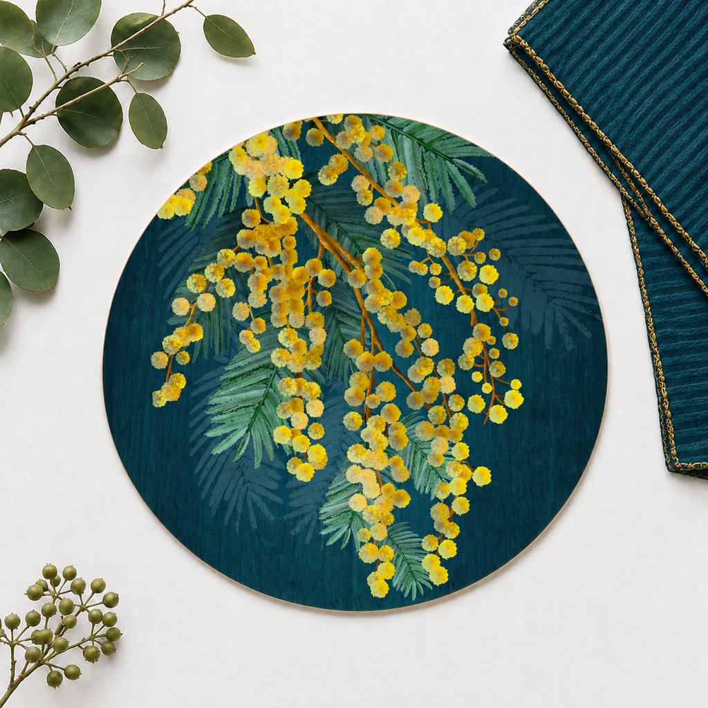 Golden Spirit Australian Native Round Placemats – Set of 4 or 6