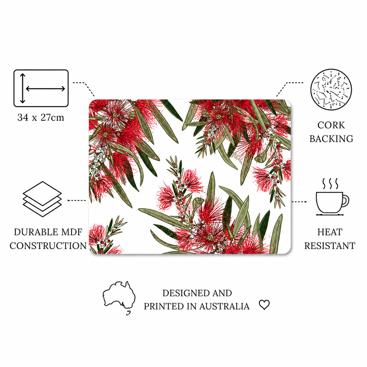 Bush Christmas Placemats – Set of 4, 6 or 8