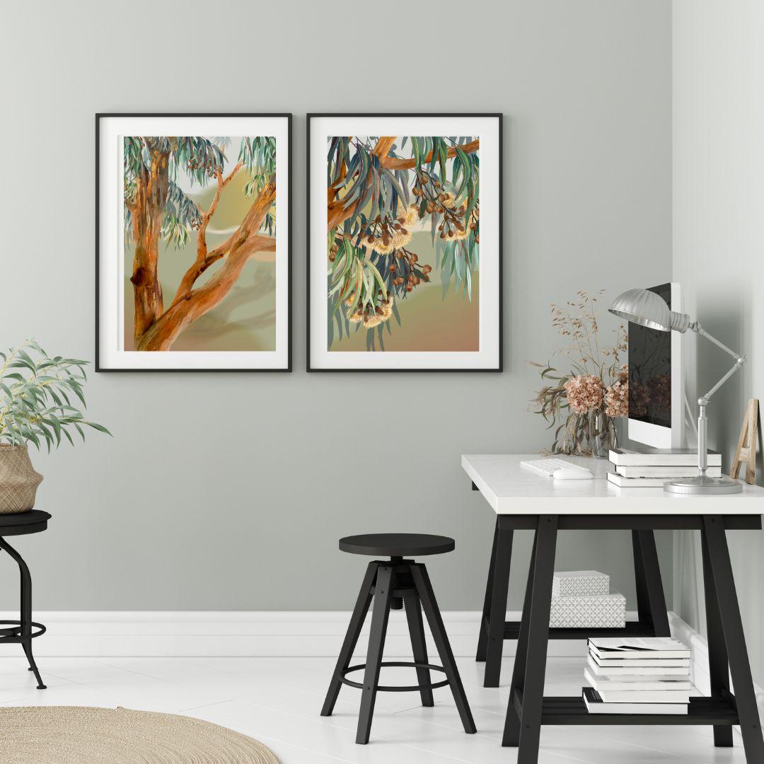 Eucalyptus Dreaming– Set of 2 Australian Botanical Digital Art Prints