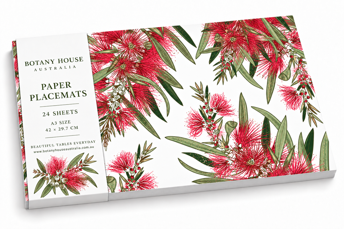 Australian Bottlebrush Paper Placemats – A3 Pad of 24 Sheets