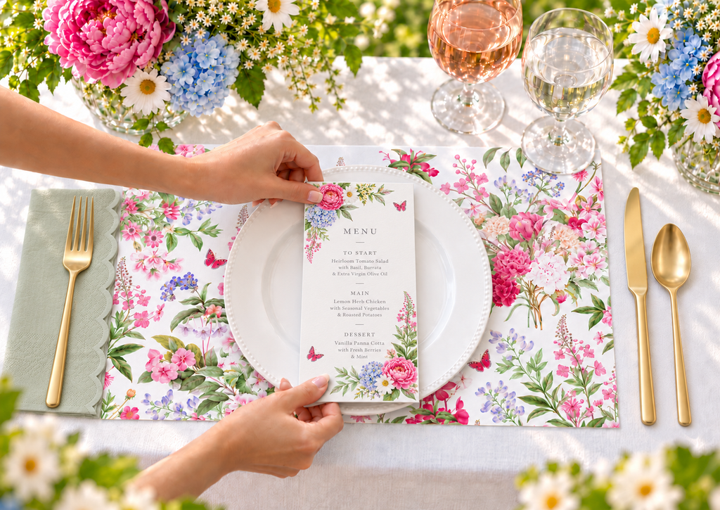 Highclere Floral Paper Placemats – A3 Pad of 24 Sheets