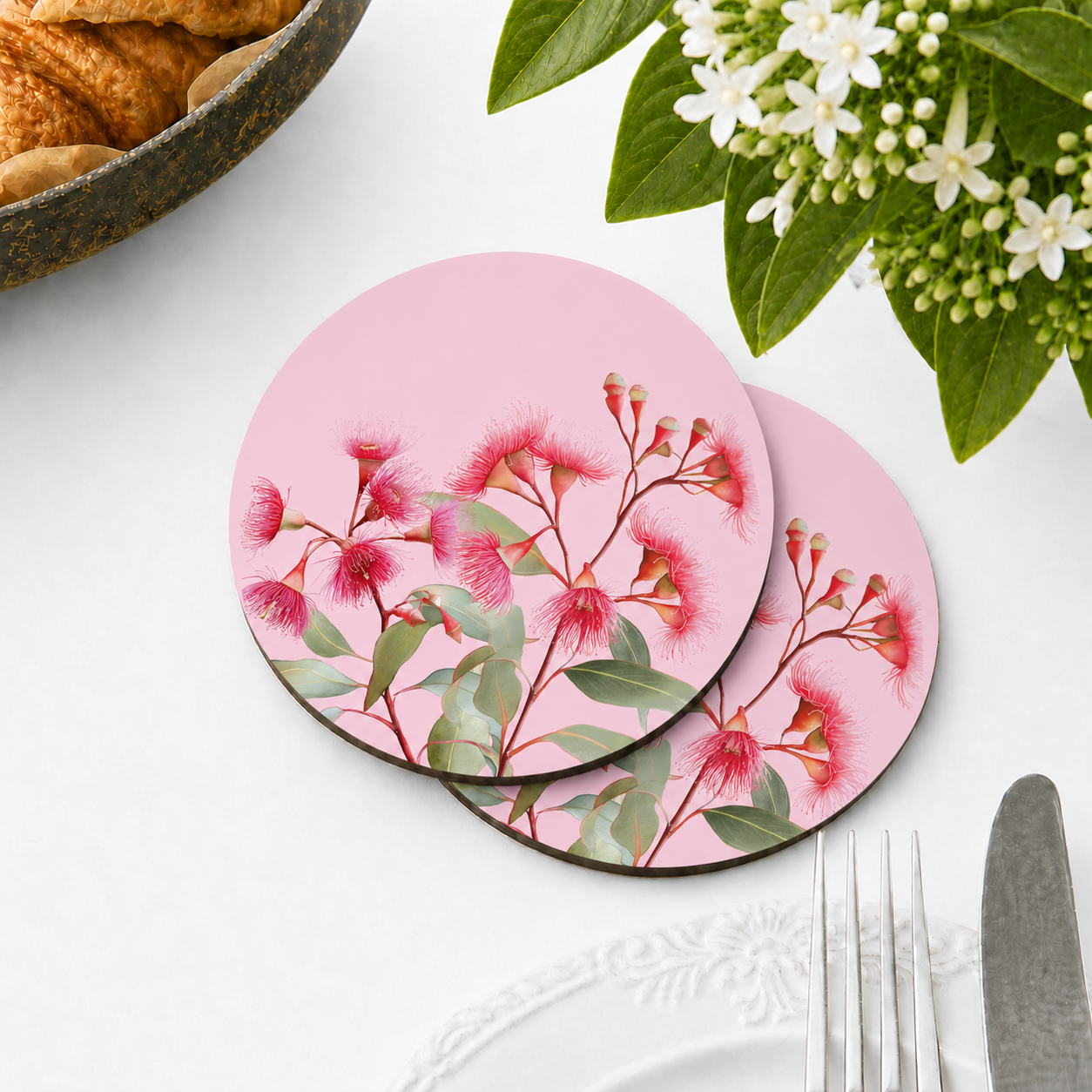 Pink Gum Australian Floral Coaster