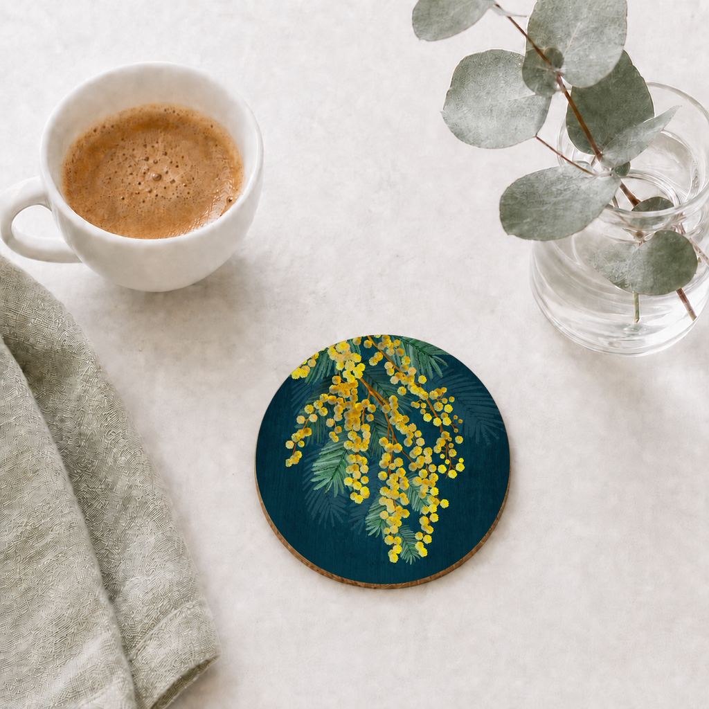 Golden Spirit Australian Floral Coaster