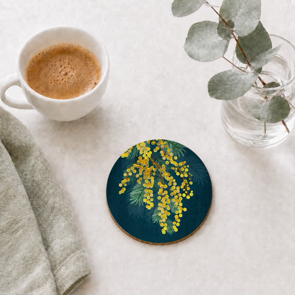 Golden Spirit Australian Floral Coaster