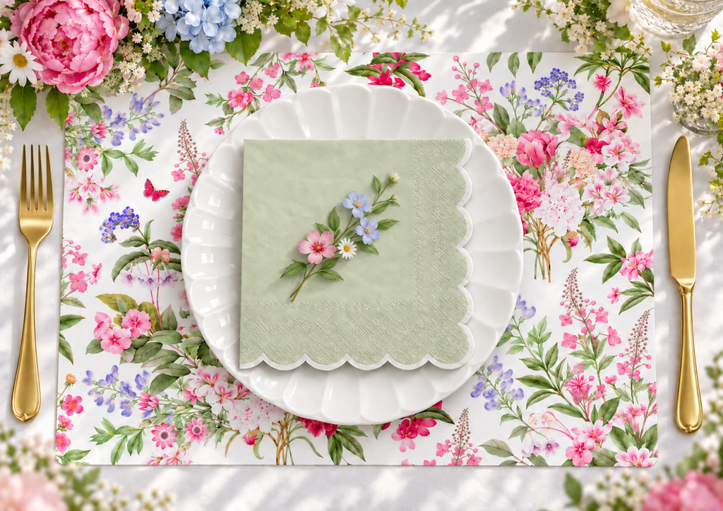 Highclere Floral Paper Placemats – A3 Pad of 24 Sheets