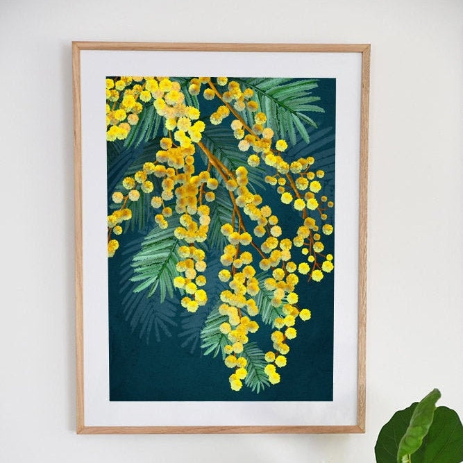 Golden Spirit Wattle Flower Digital Download Print