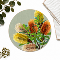 Saltbush Banksia Australian Native Round Placemats – Set of 4,6 or 8