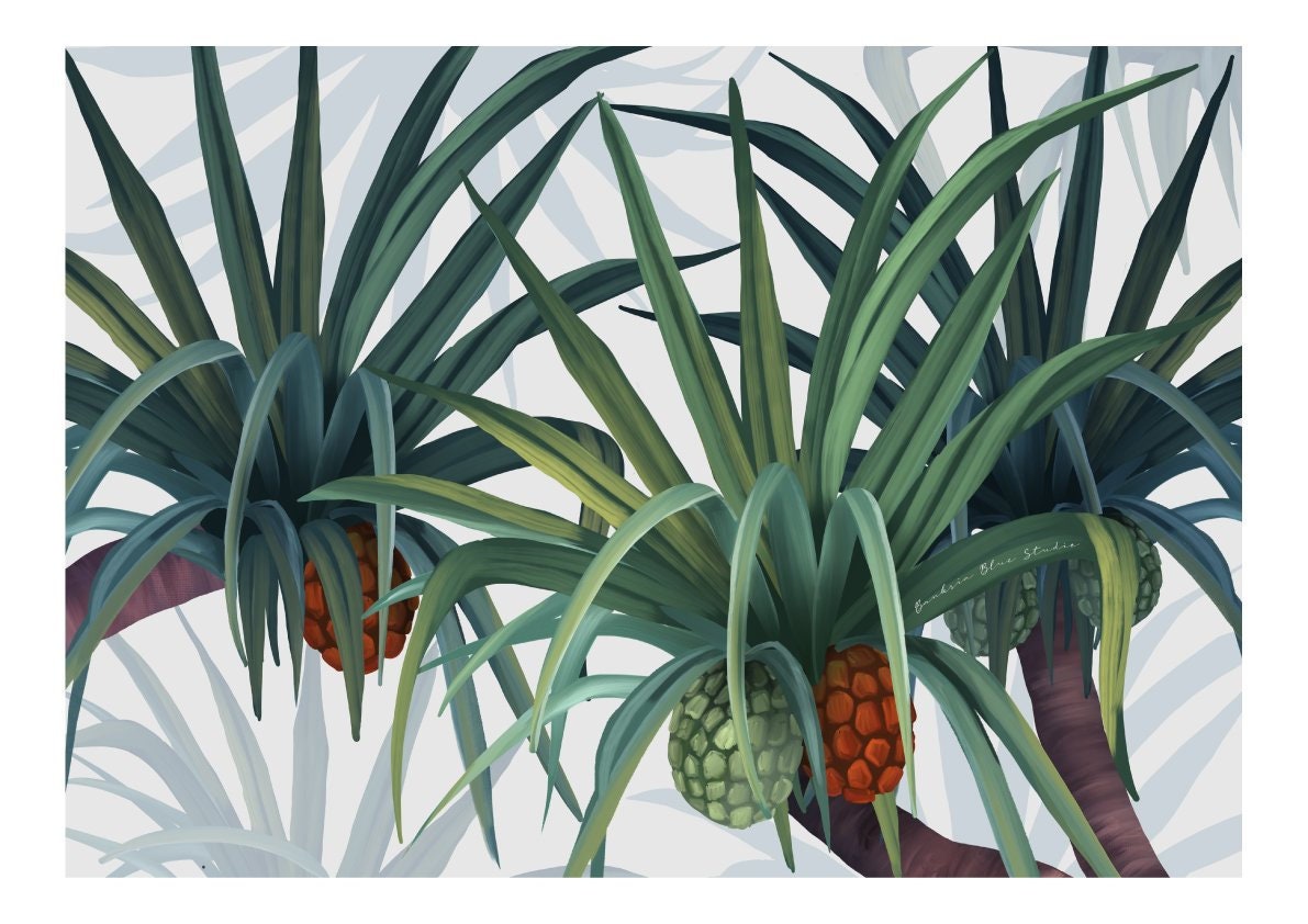 Iluka – Australian Coastal Pandanus Landscape Digital Art Print