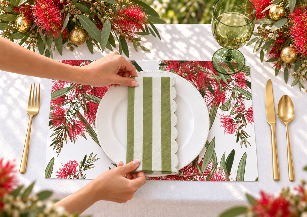 Australian Bottlebrush Paper Placemats – A3 Pad of 24 Sheets