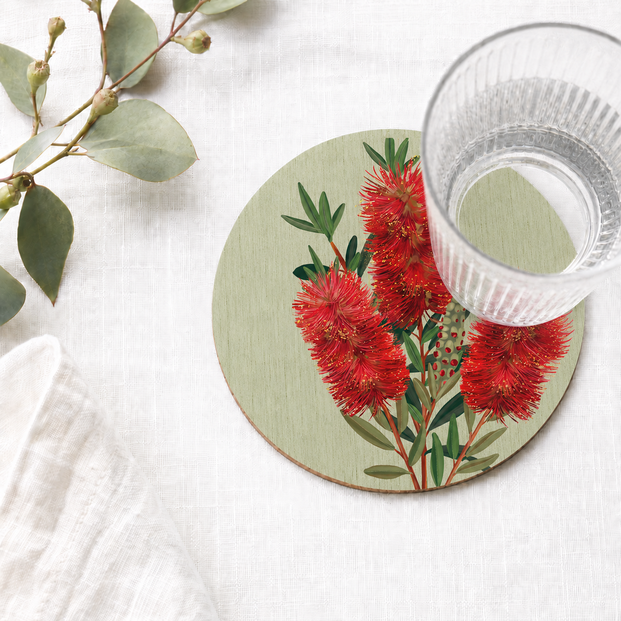 Bottlebrush Bloom Australian Floral Coaster