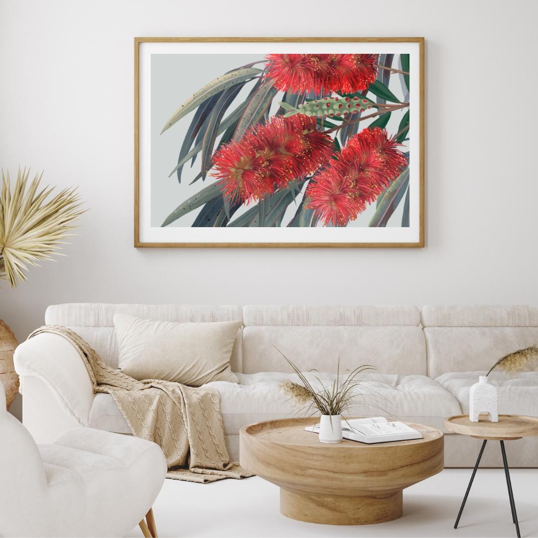 Carinya – Australian Red Flowering Gum Landscape Digital Art Print