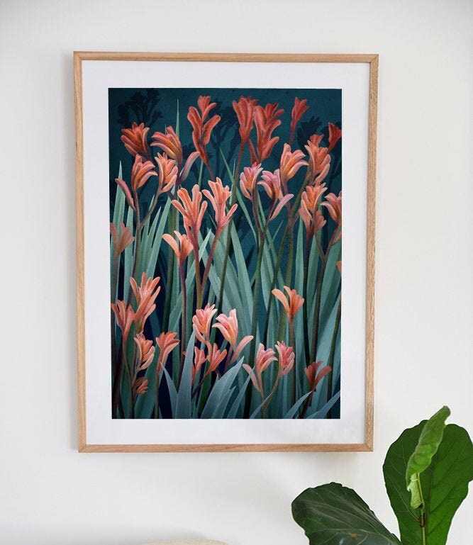 Wild Spirit Kangaroo Paw Botanical Digital Art