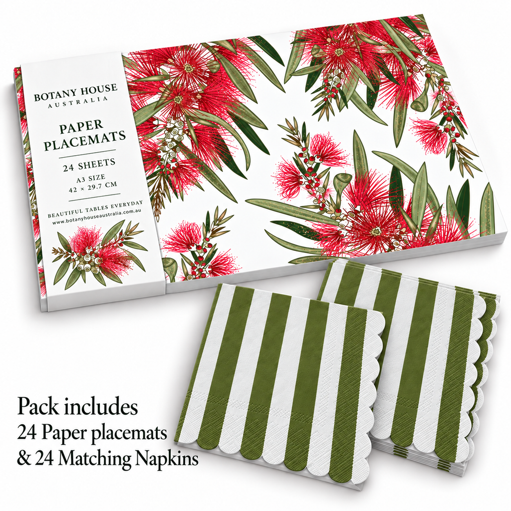Australian Bottlebrush Paper Placemats – A3 Pad of 24 Sheets