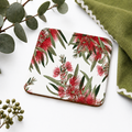 Bush Christmas Australian Bottlebrush Square Coaster