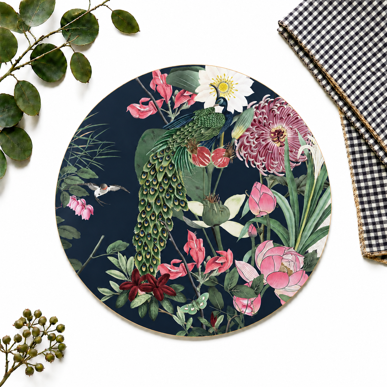Bamboo Bloom Round Placemats – Set of 4 ,6 or 8