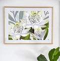 Beacon of the Bush – White Waratah Landscape Digital Art Print