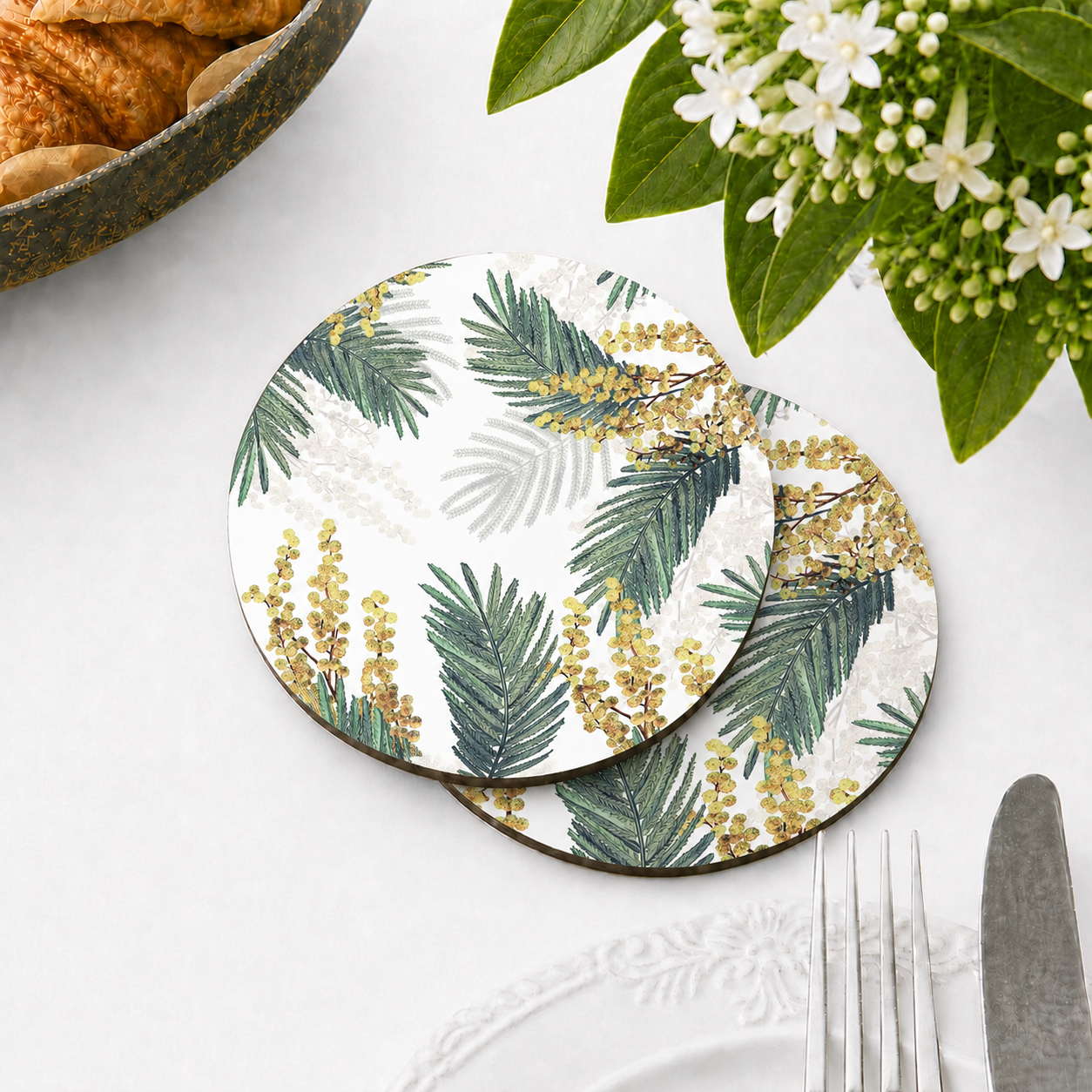 Sunshine Wattle Floral Coaster
