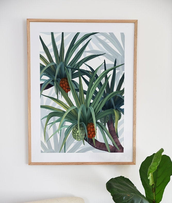 Coastal Pandanus – Australian Botanical Digital Art Print