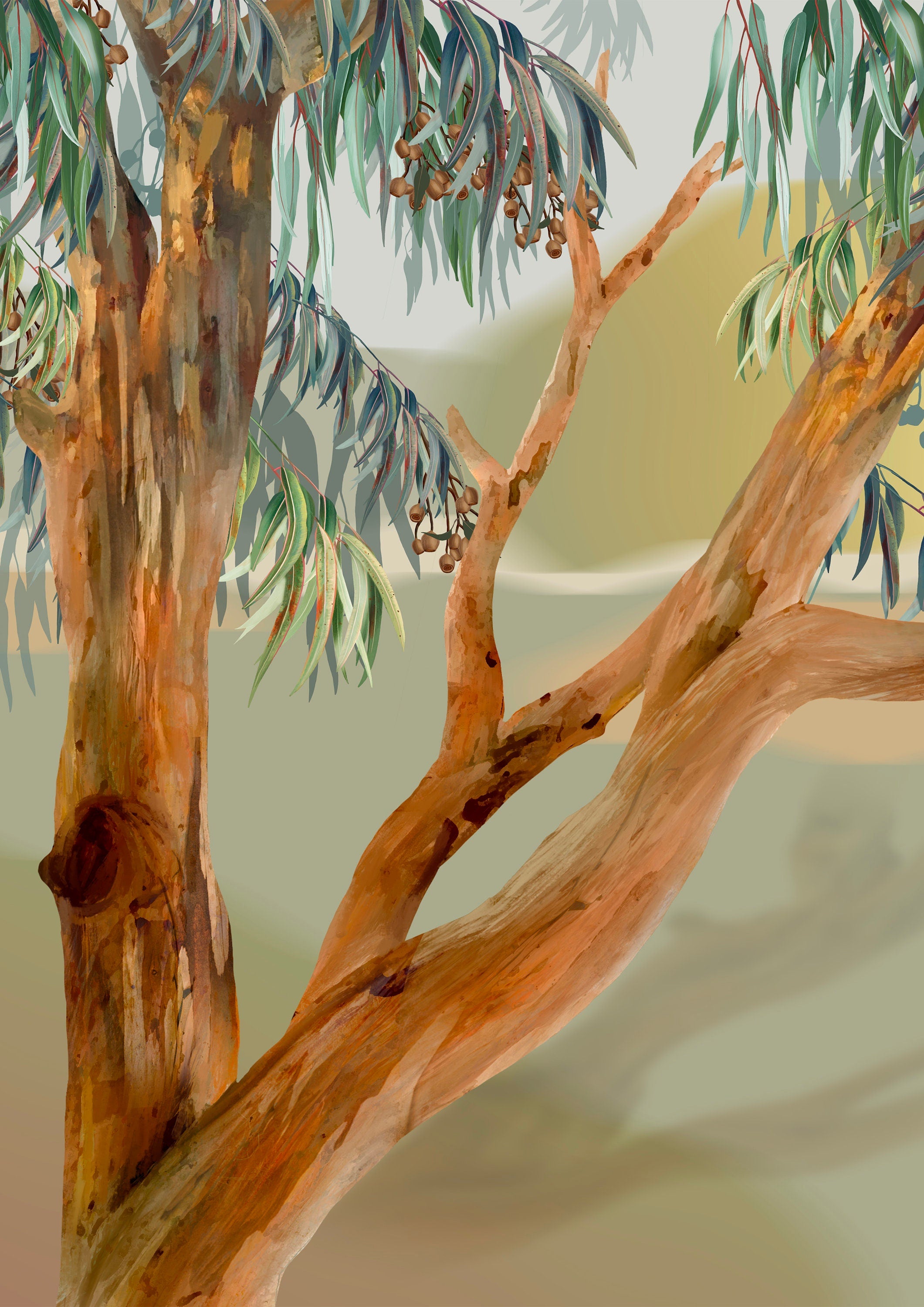 Tanderra – Australian Eucalyptus Landscape Digital Art Print
