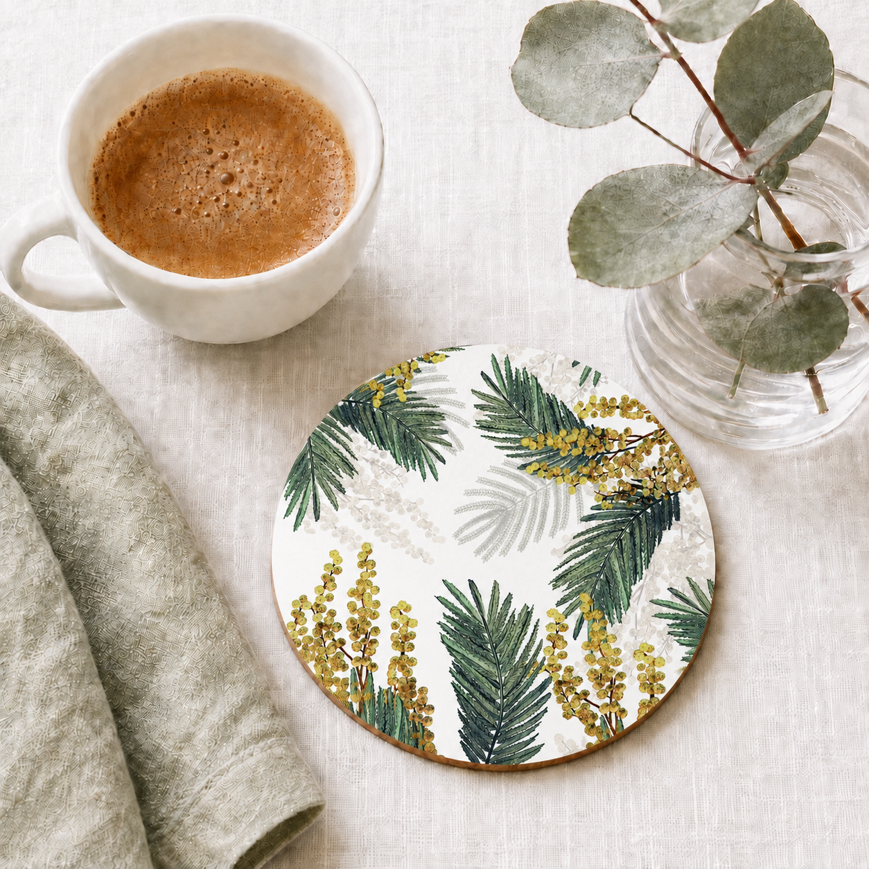 Sunshine Wattle Floral Coaster