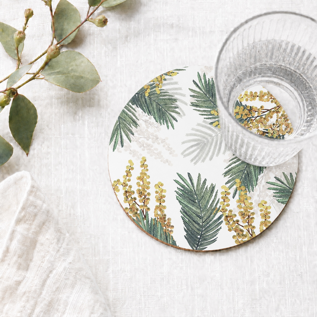 Sunshine Wattle Floral Coaster