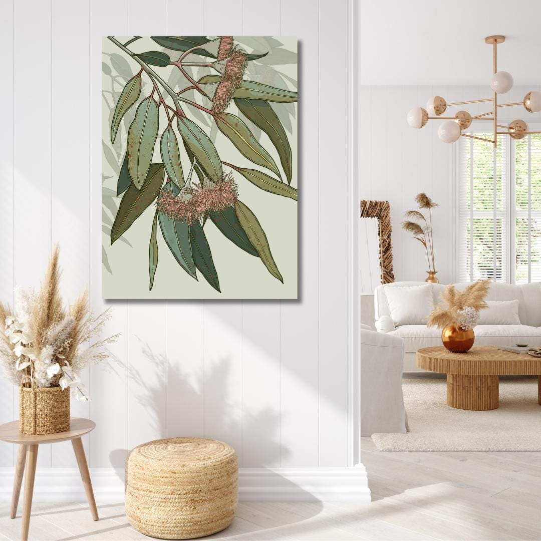 Kooyong – Australian Eucalyptus Blossom Botanical Digital Art Print