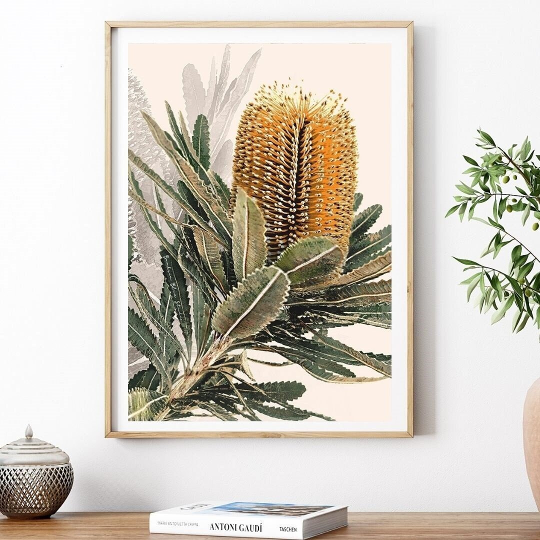 Mirambeena II – Australian Banksia Botanical Digital Art Print