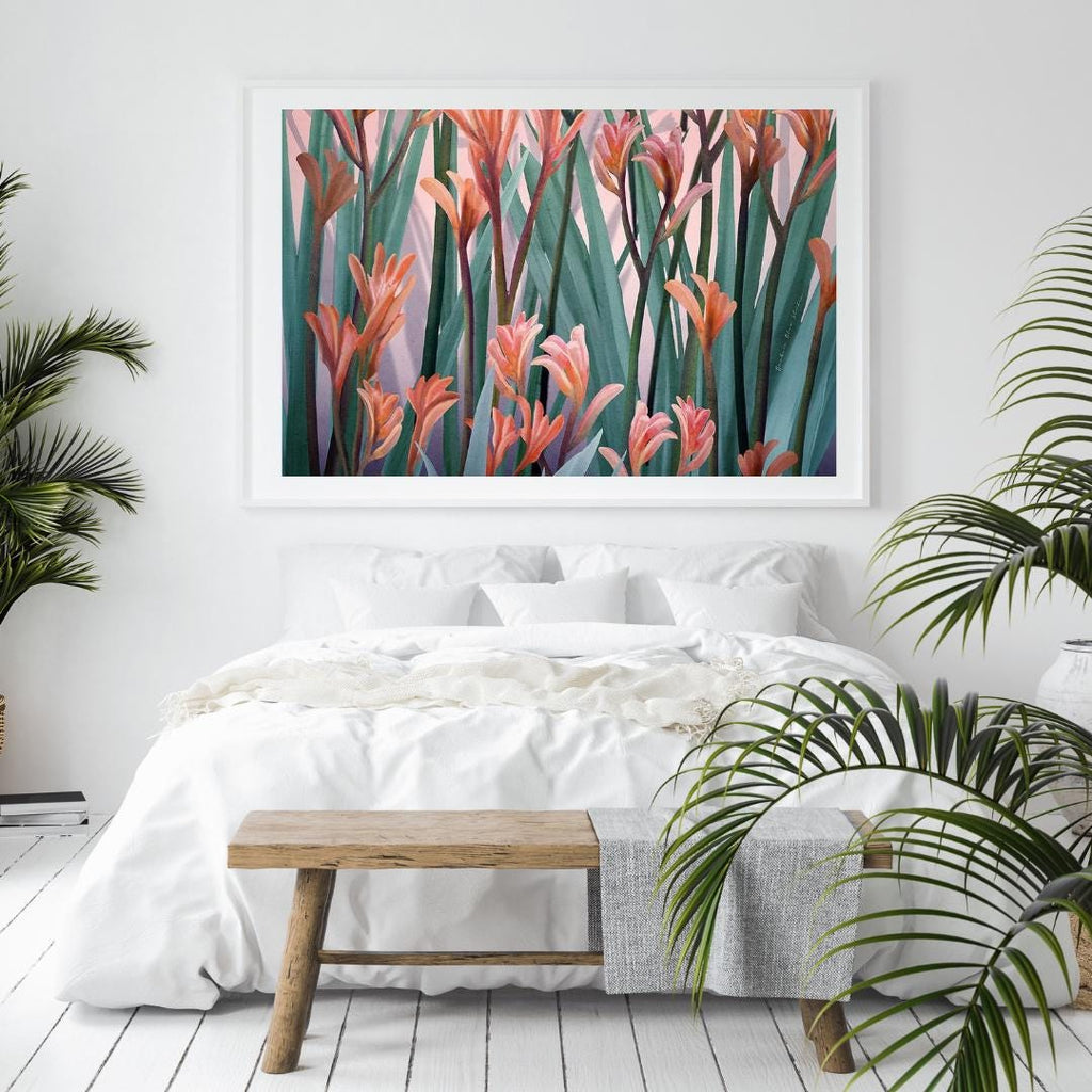 Blushing Kangaroo Paw – Australian Native Botanical Art Print
