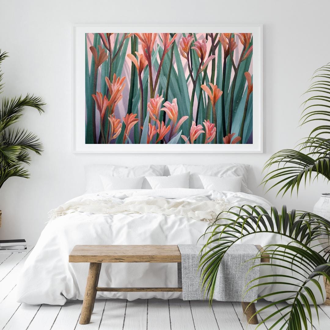 Blushing Kangaroo Paw – Australian Native Botanical Art Print