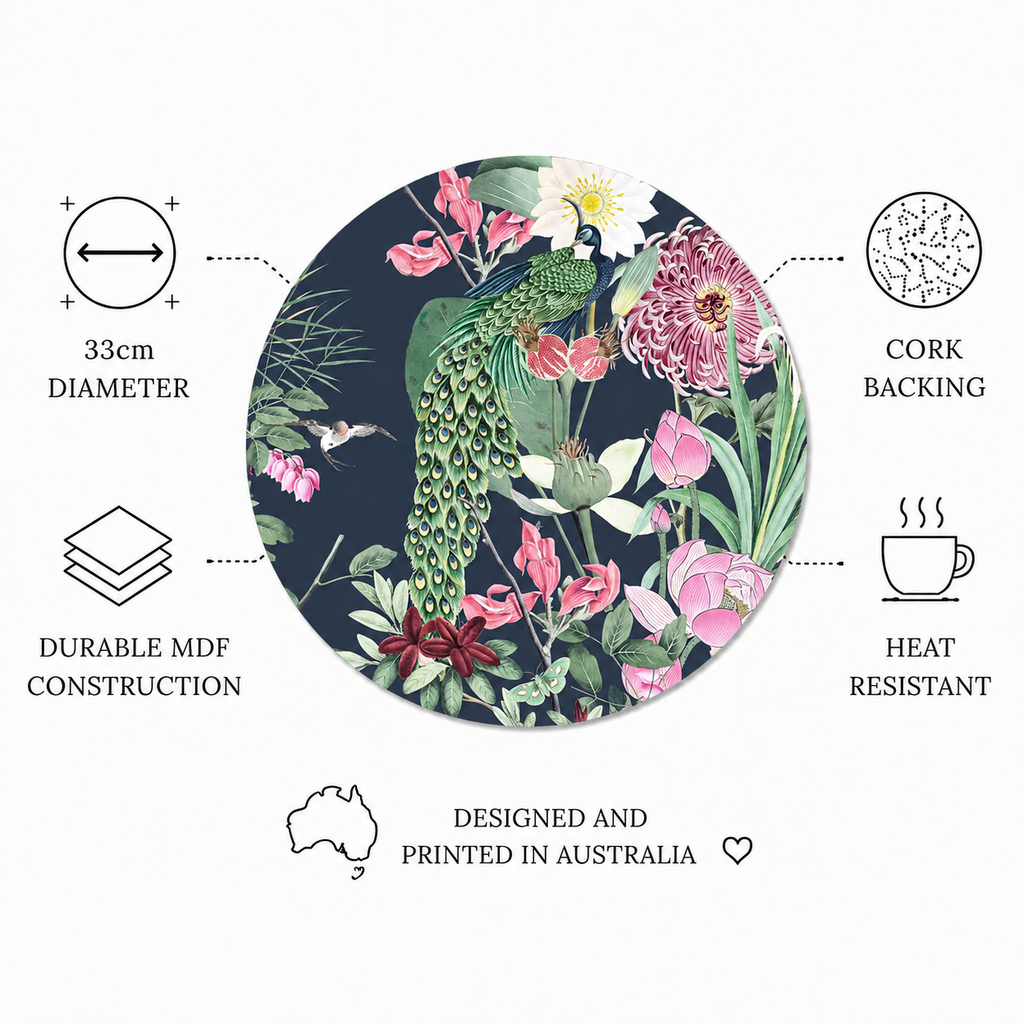 Bamboo Bloom Round Placemats – Set of 4 ,6 or 8
