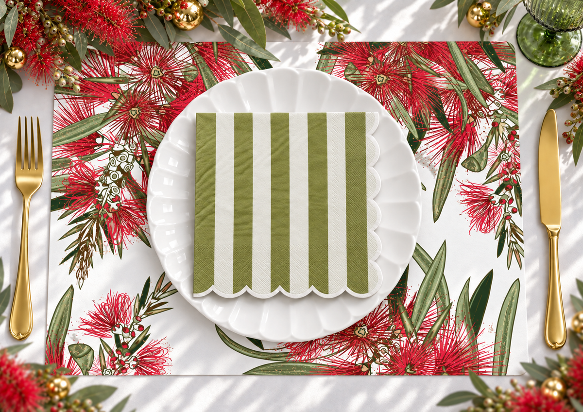 Australian Bottlebrush Paper Placemats – A3 Pad of 24 Sheets