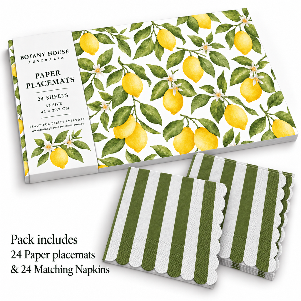 Roma Lemoncello Paper Placemats – A3 Pad of 24 Sheets