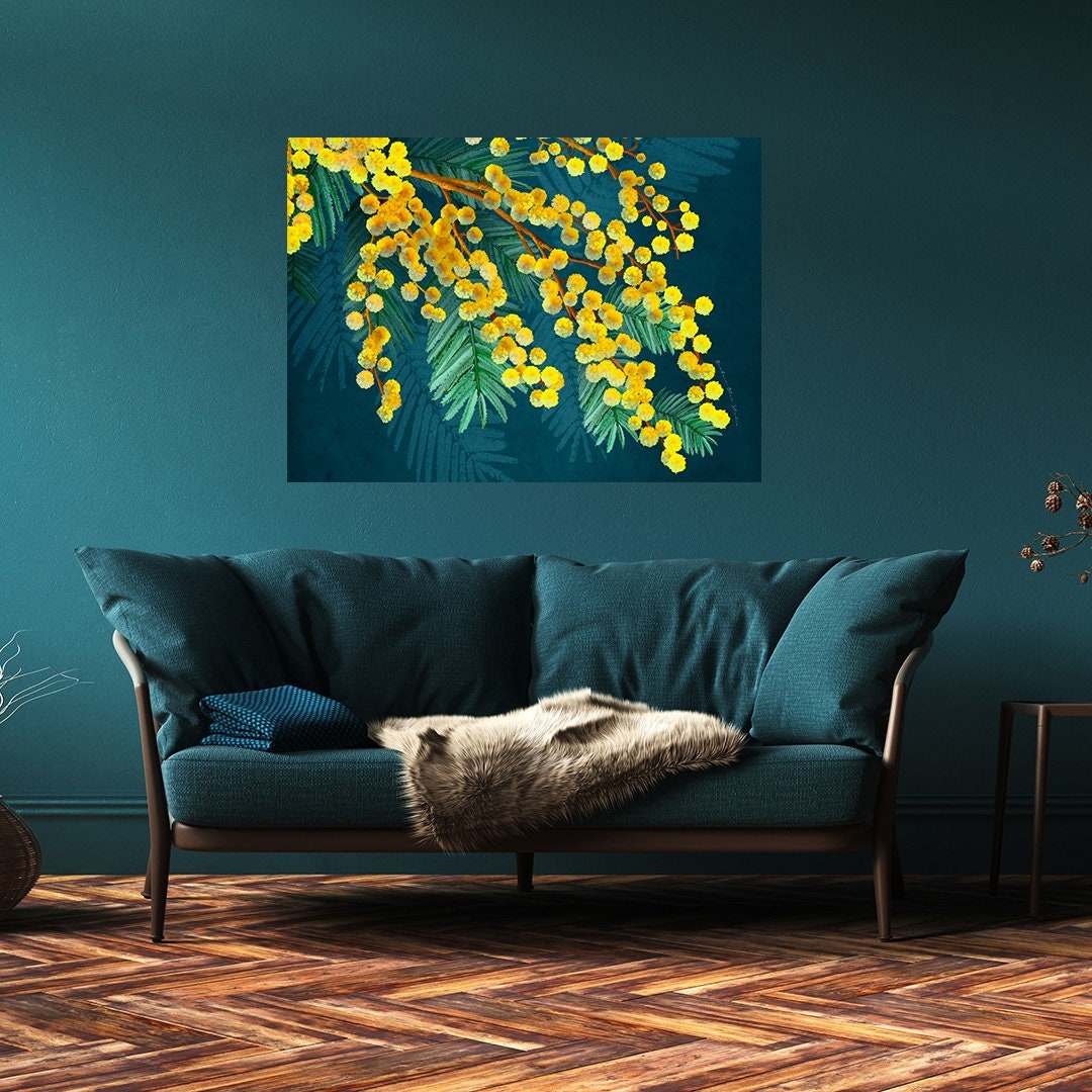 Golden Wattle – Australian Native Botanical Digital Art Print
