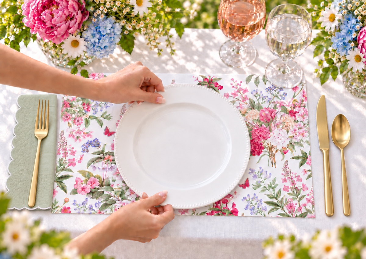 Highclere Floral Paper Placemats – A3 Pad of 24 Sheets