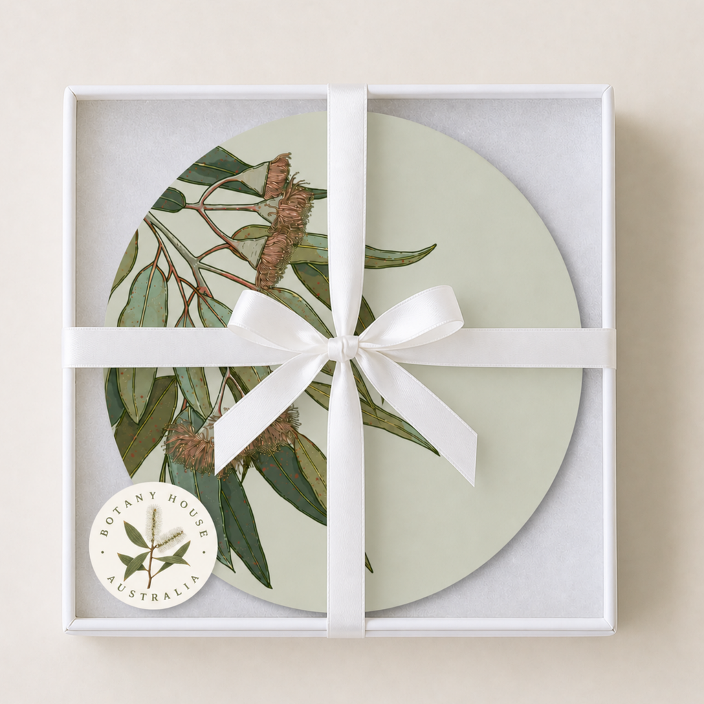Blush Gumleaf Australian Native Round Placemats – Set of 4,6 or 8