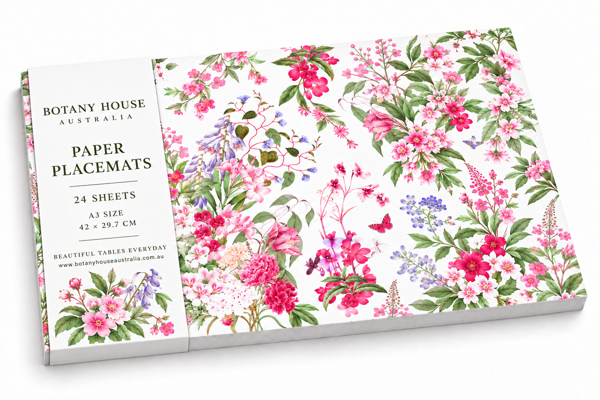 Highclere Floral Paper Placemats – A3 Pad of 24 Sheets