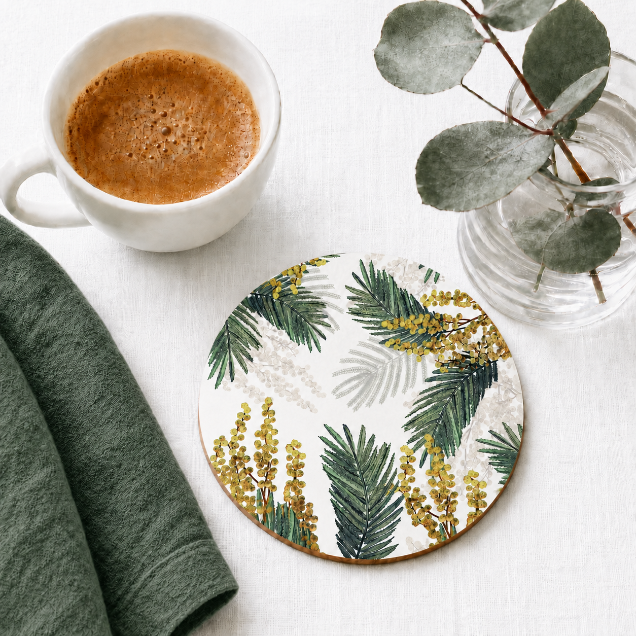 Sunshine Wattle Floral Coaster