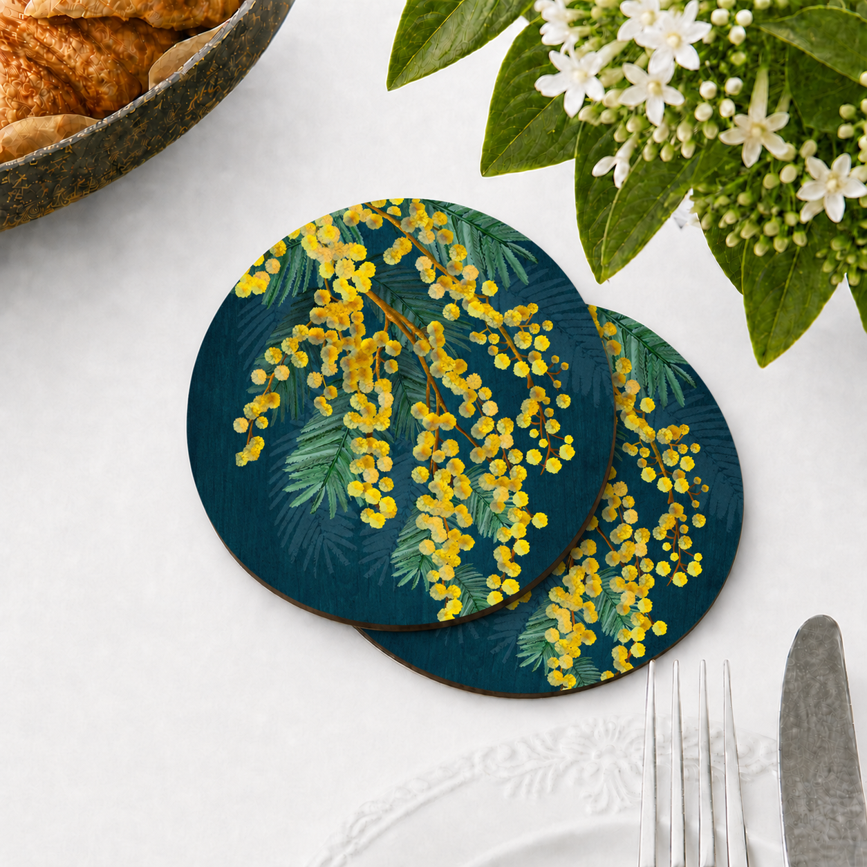 Golden Spirit Australian Floral Coaster