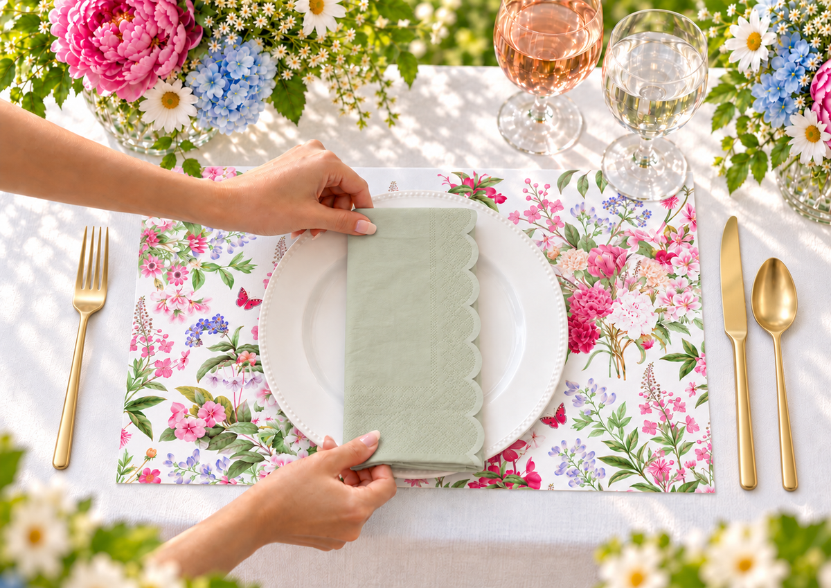 Highclere Floral Paper Placemats – A3 Pad of 24 Sheets