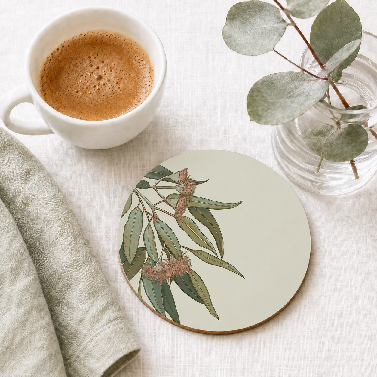 Blush Gum Australian Floral Coaster