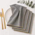 Black Gingham Cotton Napkins – Set of 4,6,8