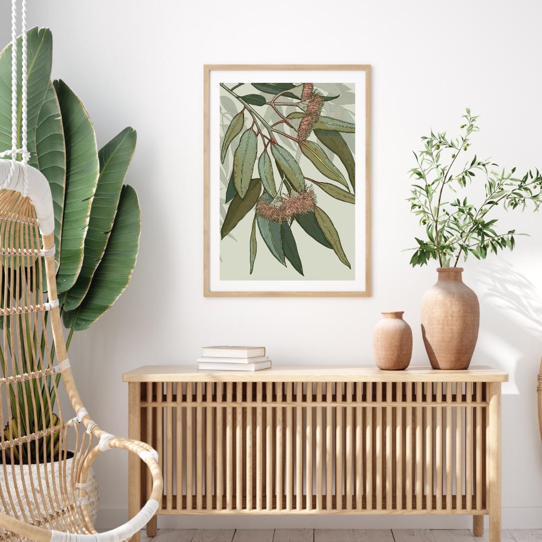 Kooyong – Australian Eucalyptus Blossom Botanical Digital Art Print
