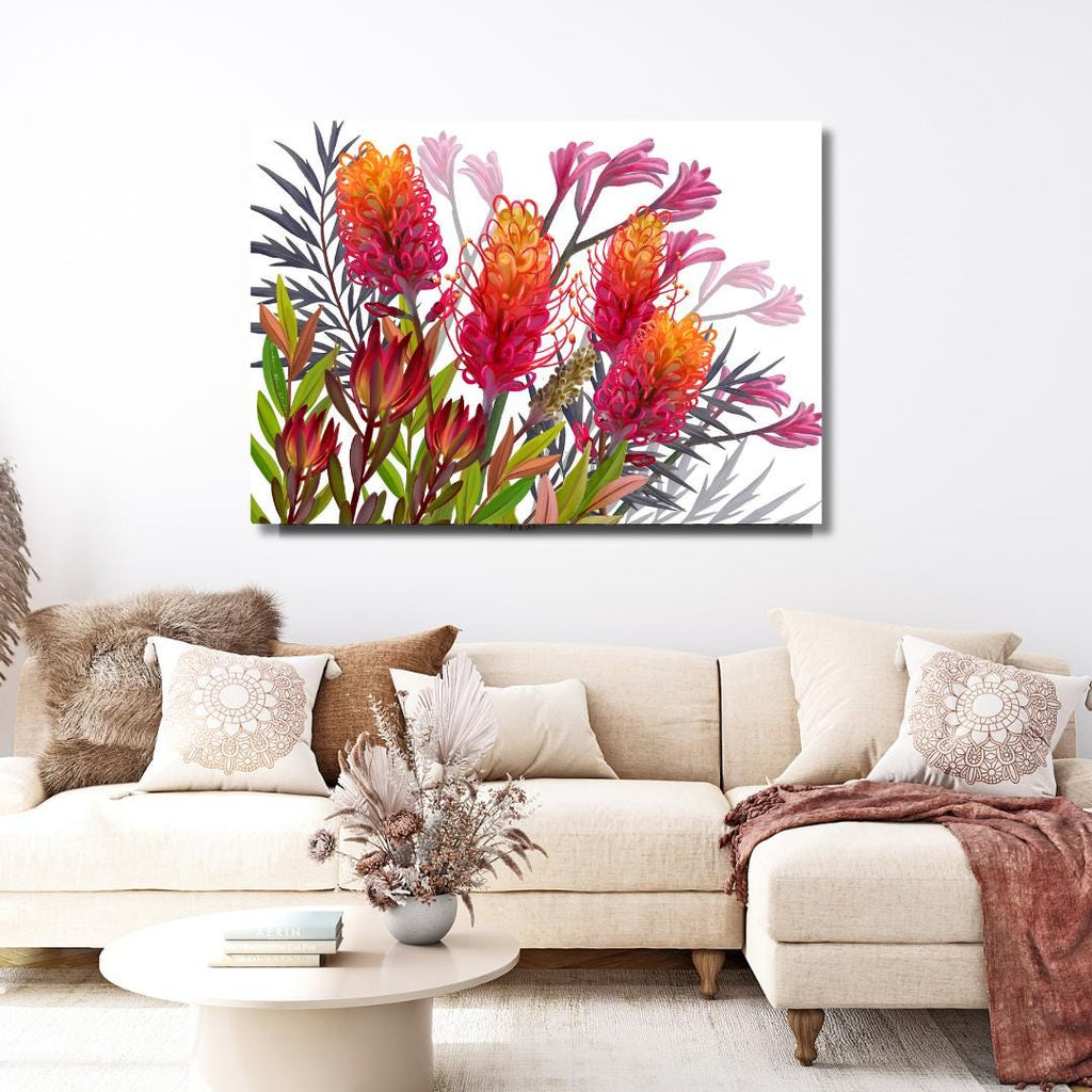 Vibrant Grevillea Australian Botanical Wall Art – Digital Download