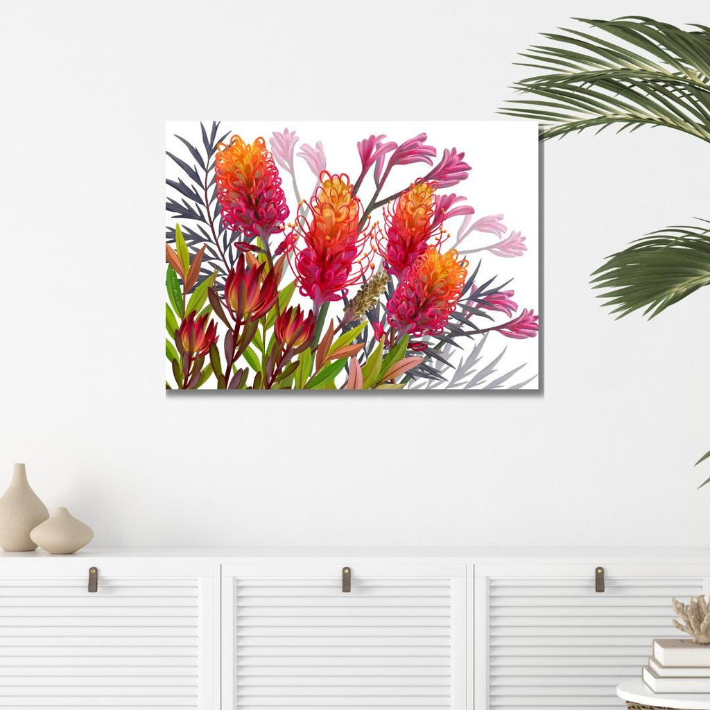 Vibrant Grevillea Australian Botanical Wall Art – Digital Download