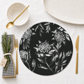 Black Waratah Australian Native Round Placemats – Set of 4,6 or 8